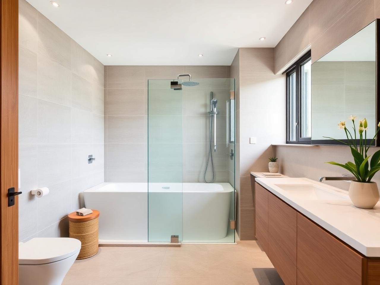 Nieuwe badkamer met inloopdouche in Meise